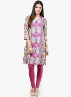 Rain & Rainbow Purple Printed Kurta