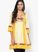 Rain & Rainbow Yellow Cotton Kurta