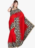 Roop Kashish Red Embroidered Saree