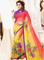 Roop Kashish Yellow Printed Saree