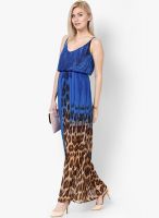 SISTER'S POINT Blue Colored Printed Maxi Dress