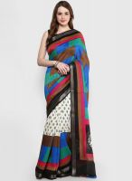 Sattika Cream Printed Silk Blend Saree