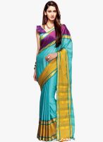 Shonaya Aqua Blue Printed Saree