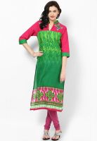 Shree Green Embroidered Kurtis