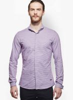 Sisley Purple Slim Fit Casual Shirt