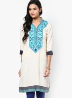 Span Cotton Off White Kurti