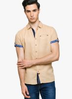 Teemper Solid Brown Casual Shirt