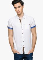 Teemper Solid White Casual Shirt