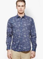 United Colors of Benetton Blue Printed Regular Fit Casual Shirt
