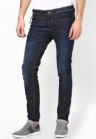 United Colors of Benetton Blue Solid Skinny Fit Denim With Zipper Coin Pocket