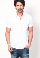 United Colors of Benetton White Solid Casual Shirt