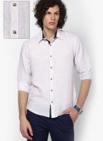 United Colors of Benetton White Striped Slim Fit Casual Shirt