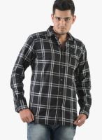 Vintage Black Check Slim Fit Casual Shirt