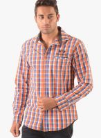 Vintage Golden Check Slim Fit Casual Shirt
