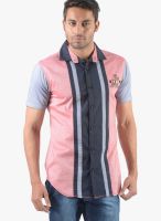 Vintage Pink Slim Fit Casual Shirt