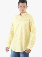 Vintage Yellow Check Slim Fit Casual Shirt