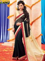 Vishal Black Embellished Saree