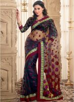 Vishal Black Embroidered Saree