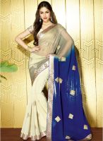 Vishal Blue Embroidered Saree