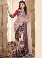 Vishal Cream Embroidered Saree