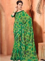 Vishal Green Printed Saree