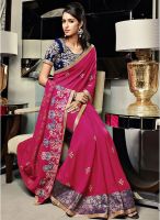 Vishal Pink Embroidered Saree