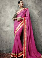 Vishal Pink Embroidered Saree