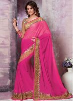 Vishal Pink Embroidered Saree