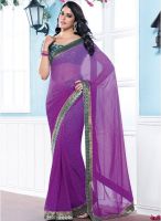 Vishal Purple Printed Saree