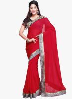 Vishal Red Embroidered Saree