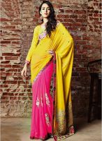 Vishal Yellow Embellished Saree