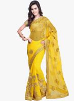 Vishal Yellow Embroidered Saree