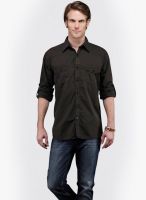 Yepme Solid Black Casual Shirts