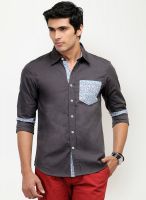 Yepme Solid Grey Casual Shirt