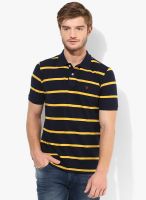 Allen Solly Navy Blue Striped Polo T-Shirt