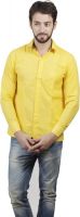 Alnik Men's Solid Formal Yellow Shirt