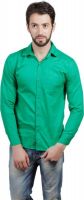 Alnik Men's Solid Formal Green Shirt