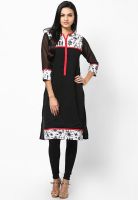 Ayaany Polyester Black Kurta