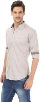 Basics Men's Solid Formal Beige Shirt