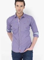 Basics Striped Purple Casual Shirt