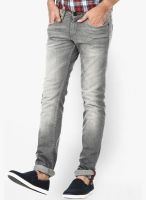 Basics Washed Grey Skinny Fit Jeans