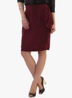 Belle Fille Maroon Pencil Skirt