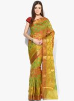 Bunkar Green Printed Saree