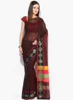 Bunkar Wine Printed Saree