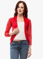 Castle Red Embroidered Shrug