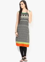 Divina Black Printed Rayon Kurti