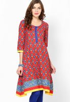 Divina Red Printed Kurta