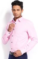 FDS Men's Solid Formal Pink Shirt