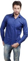 FDS Men's Solid Formal Blue Shirt