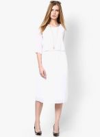 Femella White Elasticated Waist Midi Dress